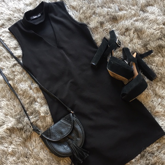 Dresses & Skirts - Black Dress with Attached Collar
